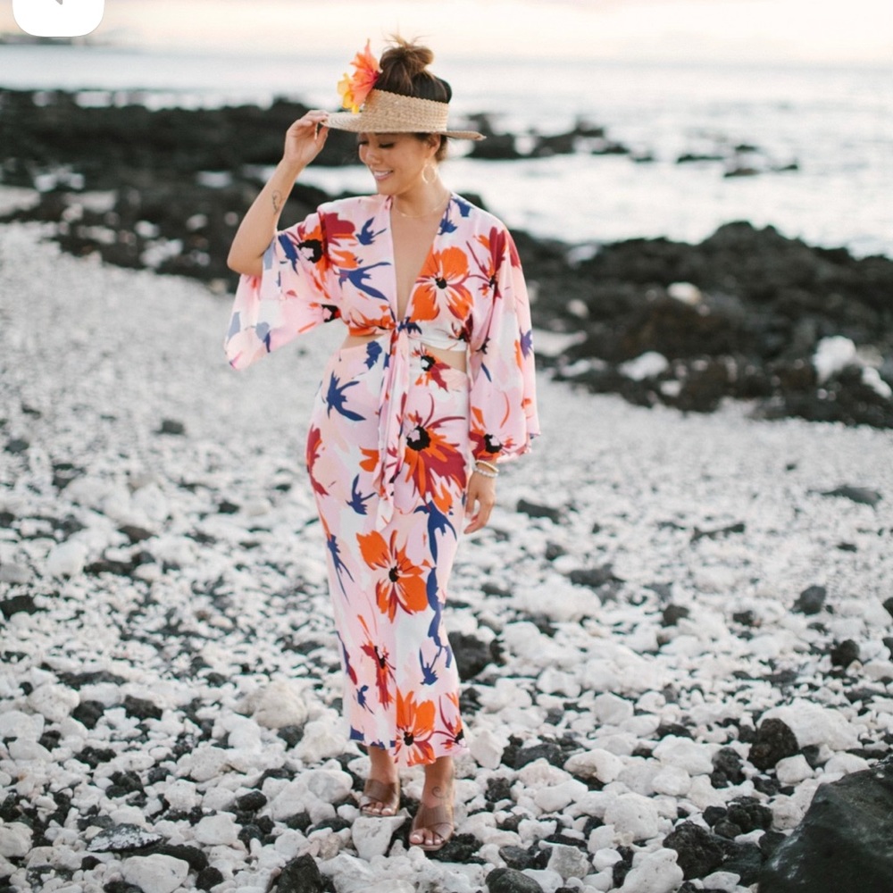 Le Salty Label cutout tie front maxi dress